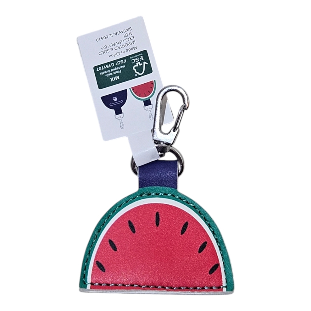 🍉 ALDI Gear 2025 Watermelon Quarter Holder Keeper Clip On Keychain Limited Ed.